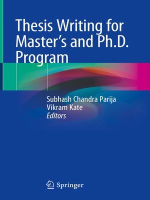 cover image of Thesis Writing for Master's and Ph.D. Program